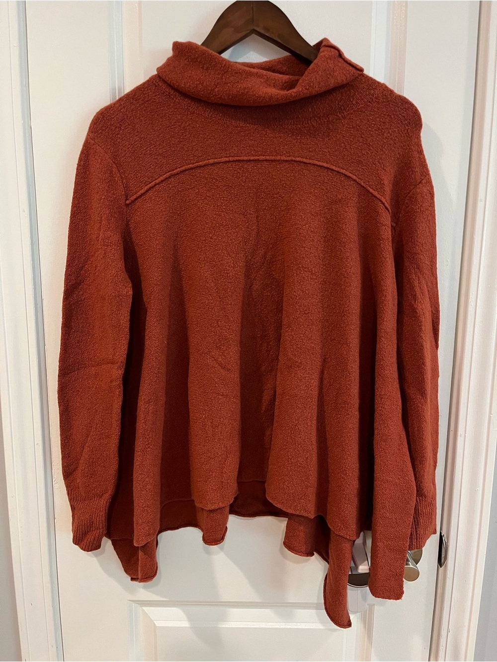 Free People Burnt Orange Cowl Neck Sweater